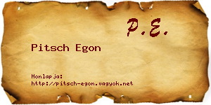 Pitsch Egon névjegykártya